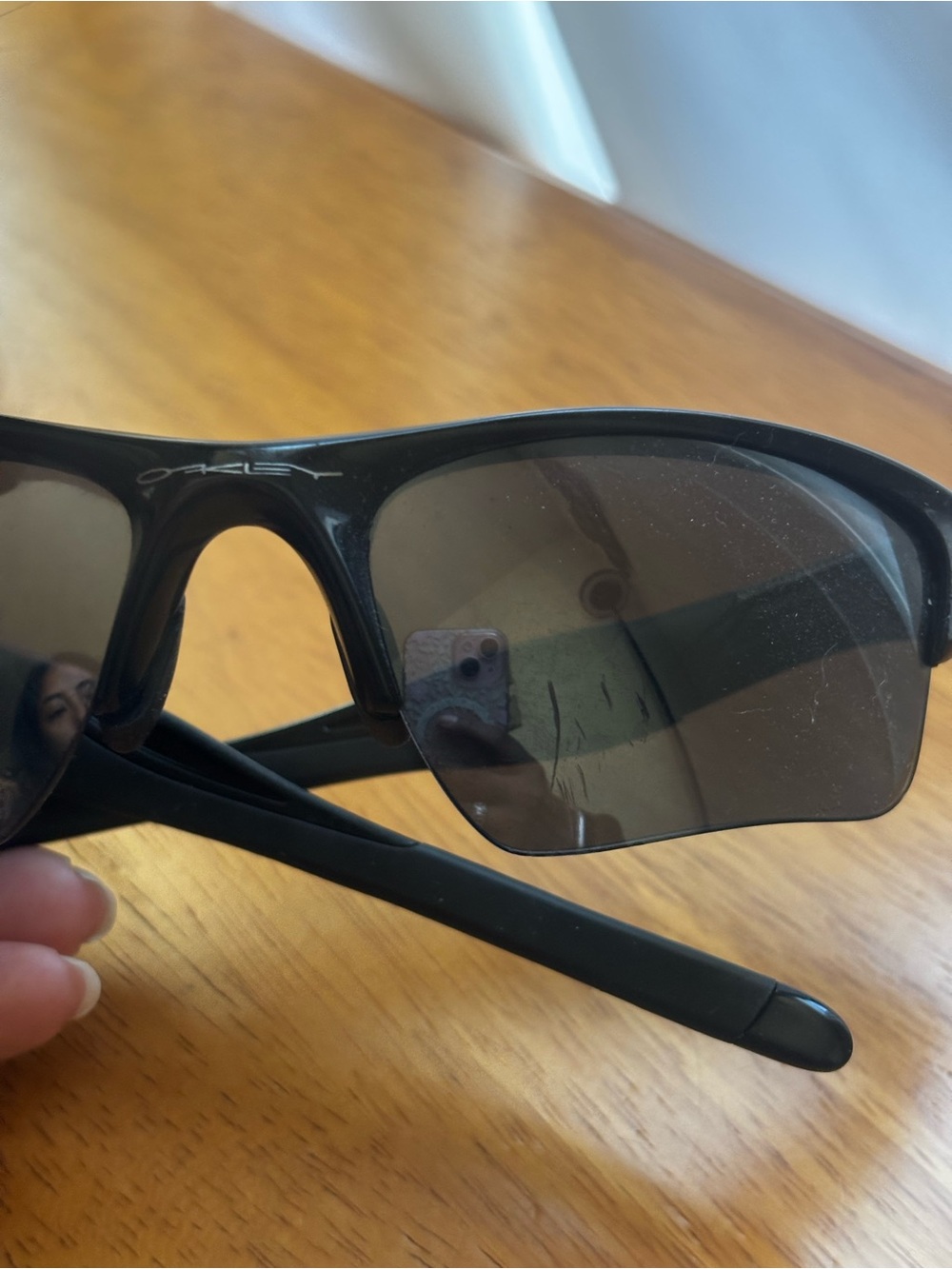 Oakley Men’s Black Frame with Grey Mirrored Lenses Sport Sunglasses - Picture 9 of 14